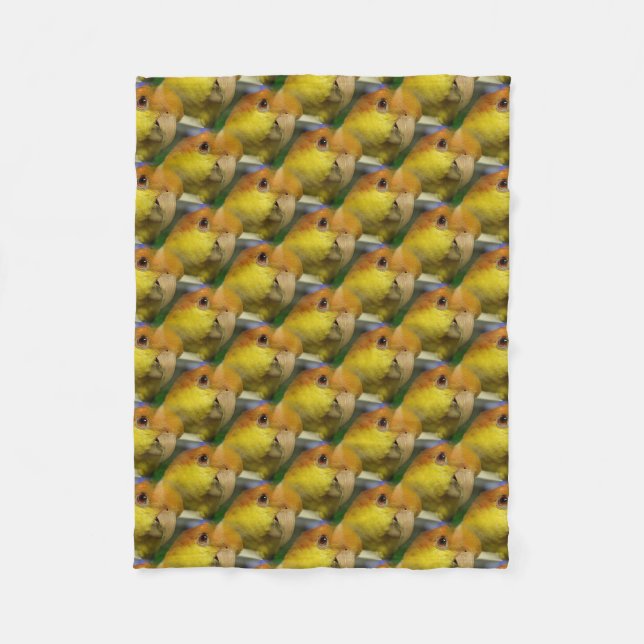 Charming White Bellied Caique Parrot Fleece Blanket (Front)