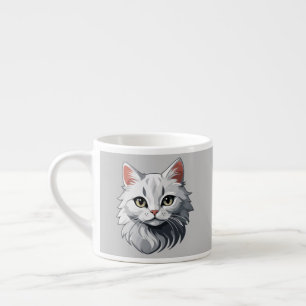 Charming White Cat Espresso Cup