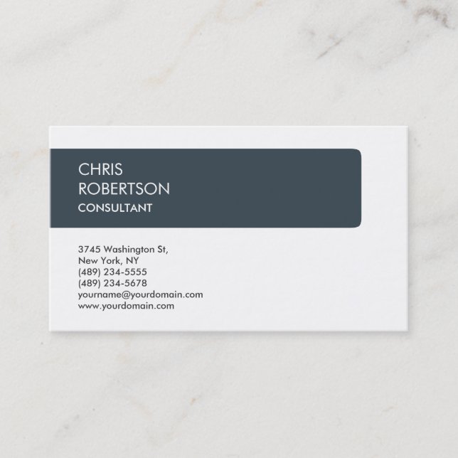 Charming White Charcoal Attractive Business Card (Front)