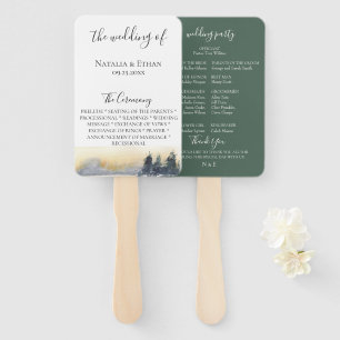 Charming Wildwood Wedding Program Fans