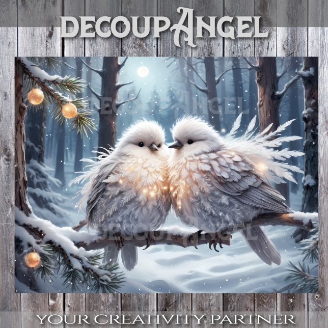 Charming Winter Birds - Decoupage - Tissue Paper (Creator Uploaded)