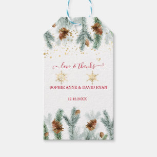 Charming Winter Holiday Pine Cones Berries Xmas  Gift Tags