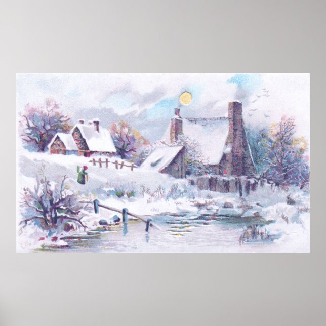Charming Winter Scene Poster (Front)