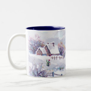 Charming Winter Scene Two-Tone Coffee Mug