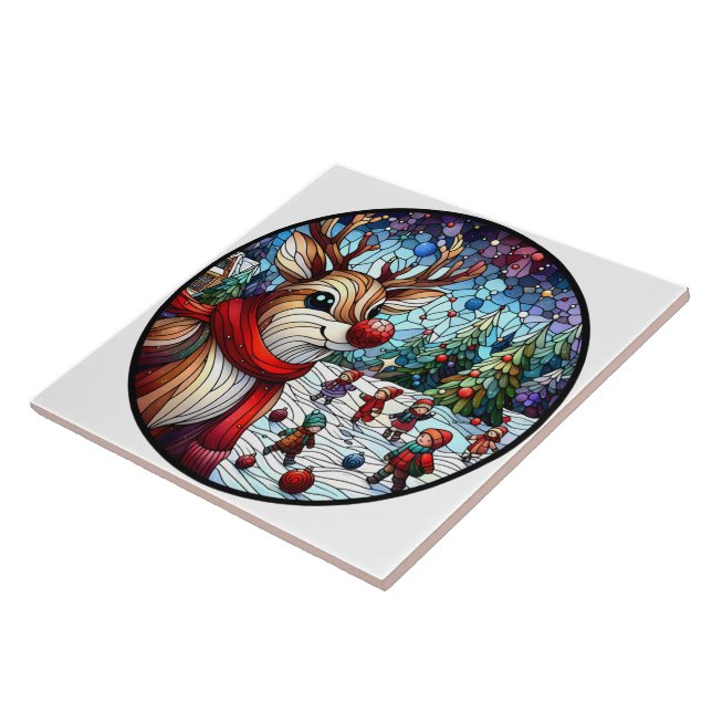 Charming winter wonderland with a playful reindeer tile (Side)