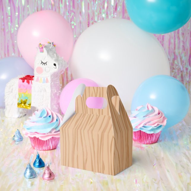 Charming Wood Pattern Celebration Gable Favor Box (Party)