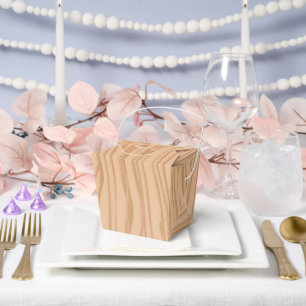 Charming Wood Pattern Celebration Take Out Favor Box