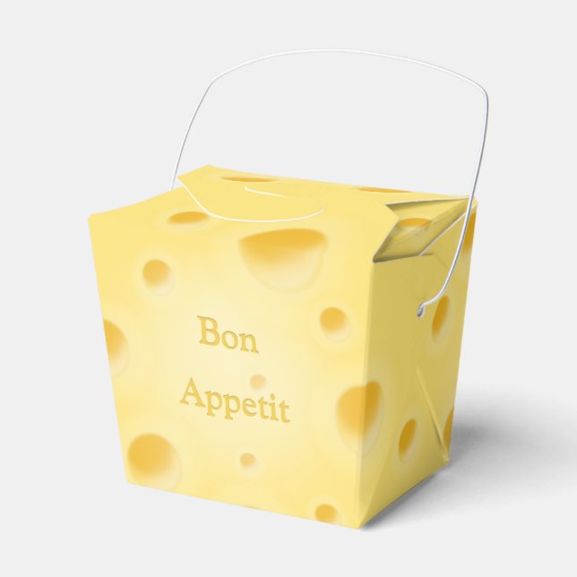Charming Yellow Cheese With Holes Personalized Favor Box (Front Side)