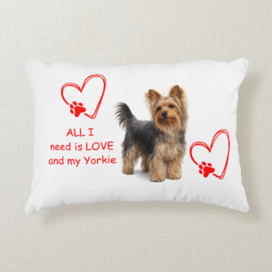 Charming Yorkie   Photorealistic Dog Pillow