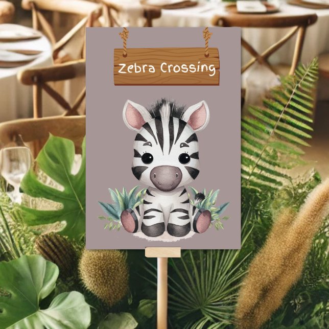 Charming Zebra Crossing Jungle Safari Table Card (Creator Uploaded)
