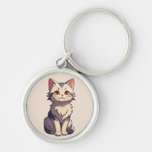 Charmingly Cute Kitty Design Keychain