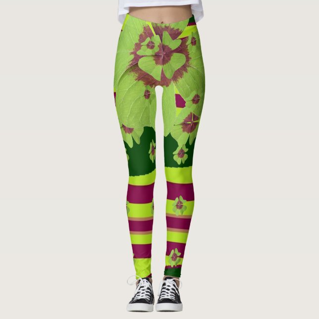 Charmingly Lucky Shamrock Leggings (Front)