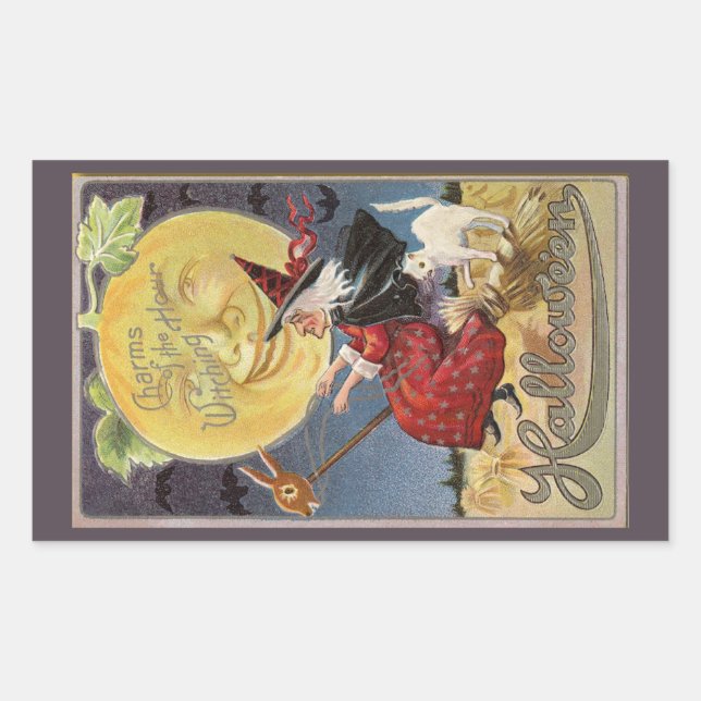 Charms of the Witching Hour Halloween Vintage Sticker (Front)