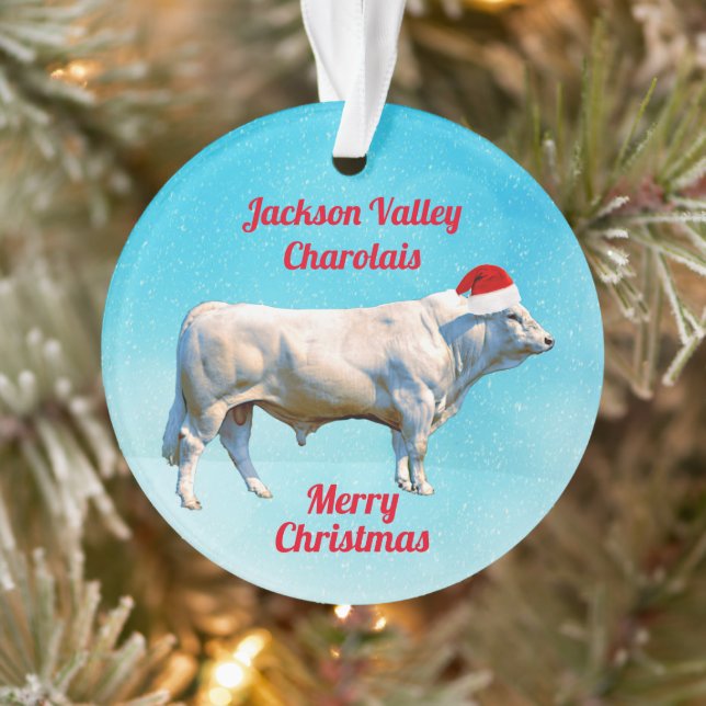 Charolais Bull à Santa Hat  (Arbre)