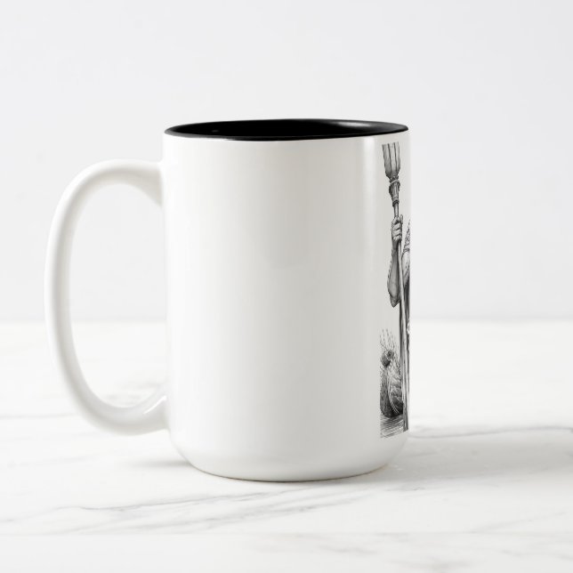 Charon Ferryman Marble Statue Ink Art Mug (Left)