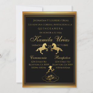 Charra Invitation d'or mexicaine