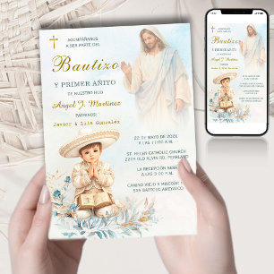 Charro Bautizo Y Primer Añito Niño Invitation