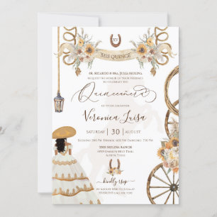 Charro Floral Boho Rustic Country Quinceanera Invitation