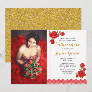 Charro Quinceañera Invitation   Roses and Lace