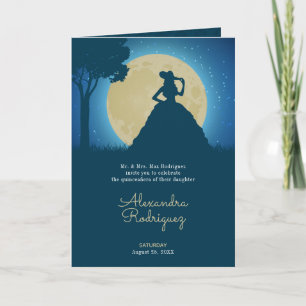Charro Silhouette with Moon Quinceanera Invitation
