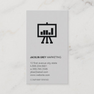 Chart icon Grey and Black Business Card