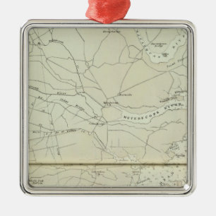 Chart map of Spring Lake to Cedar Creek Coast Metal Ornament