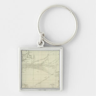 Chart of the Atlantic Ocean Keychain