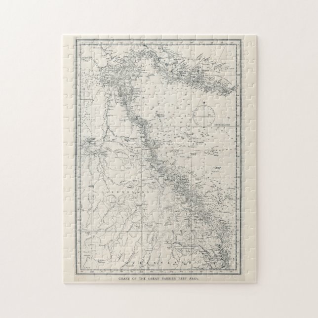 Chart of the Great Barrier Reef Area Map Jigsaw Puzzle (Vertical)