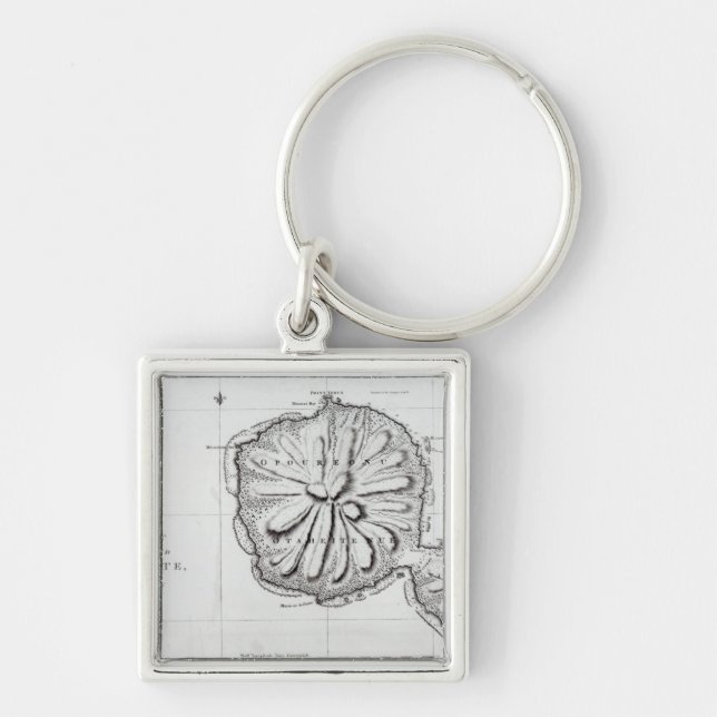 Chart of the Island Otaheite, 1769 Keychain (Front)