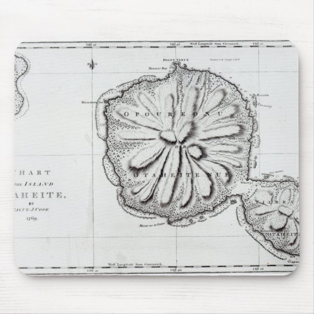 Chart of the Island Otaheite, 1769 Mouse Pad (Front)