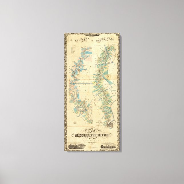 Chart of The Lower Mississippi River Canvas Print (Front)