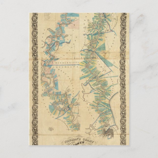 Chart of The Lower Mississippi River Postcard (Front)