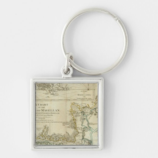 Chart Of The Straits Of Magellan Keychain (Front)