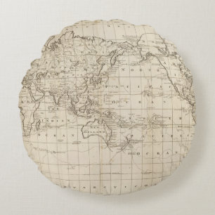 Chart of the World Round Pillow