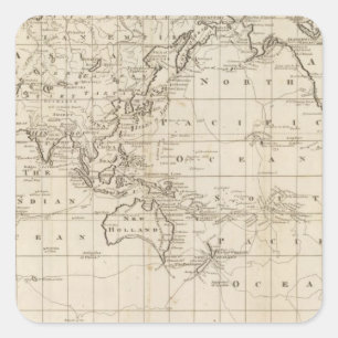 Chart of the World Square Sticker