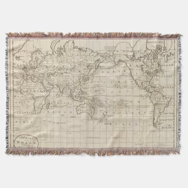 Chart of the World Throw Blanket (Front)
