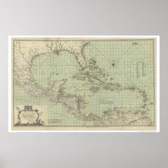 Chart of West Indies Map - 1774 (Front)
