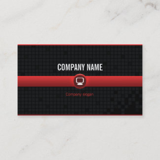 Chart visits - Professional red data processing v2 Business Card