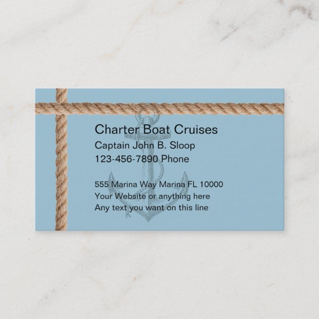Charter Boat Business Cards (Front)
