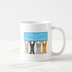 Chartered Accountant Congratulations Cartoon Cats. Coffee Mug
