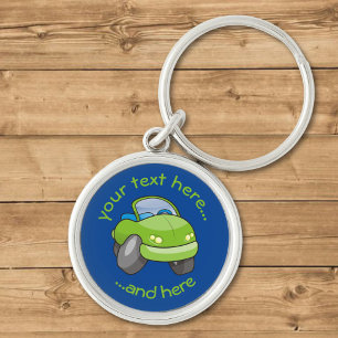 Charteuse Cartoon Car Keychain