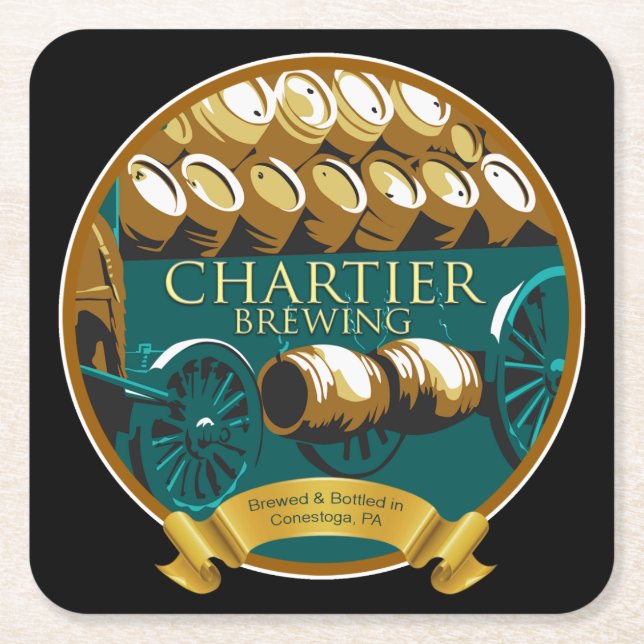 Chartier Brewing Craft Beer Square Paper Coaster (Front)