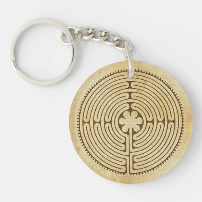 Chartres Labyrinth antique style 1 + your ideas Keychain (Front)