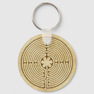Chartres Labyrinth antique style 1 + your ideas Keychain