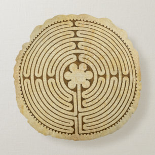 Chartres Labyrinth antique style 1 + your ideas Round Pillow