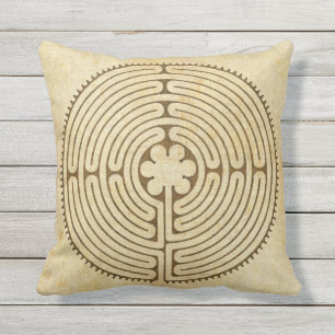 Chartres Labyrinth antique style 1 + your ideas Throw Pillow