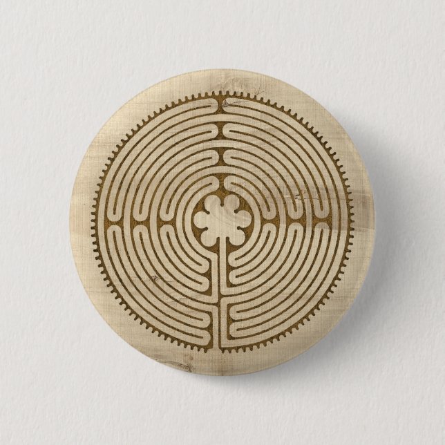 Chartres Labyrinth antique style + your ideas 2 Inch Round Button (Front)