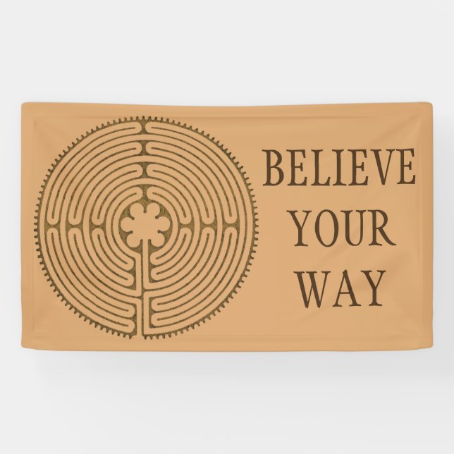Chartres Labyrinth antique style + your ideas Banner (Horizontal)