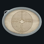 Chartres Labyrinth antique style   your ideas Belt Buckle<br><div class="desc">Spiritual Symbol Design by EDDA Fröhlich / EDDArt | Labyrinth is a system of lines or paths, which makes numerous changes of direction or pacing a runner-up of the pattern to a puzzle. Labyrinth has only one way to the centre, while several mazes.. | For other designs & products feel...</div>