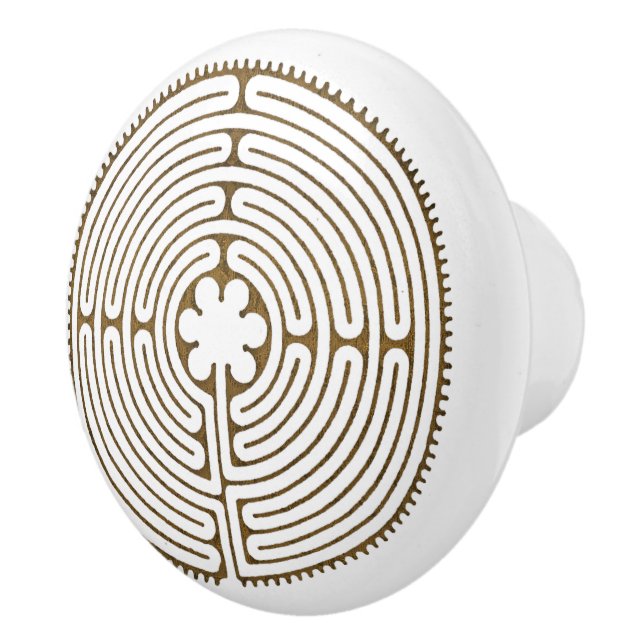 Chartres Labyrinth antique style + your ideas Ceramic Knob (Right)